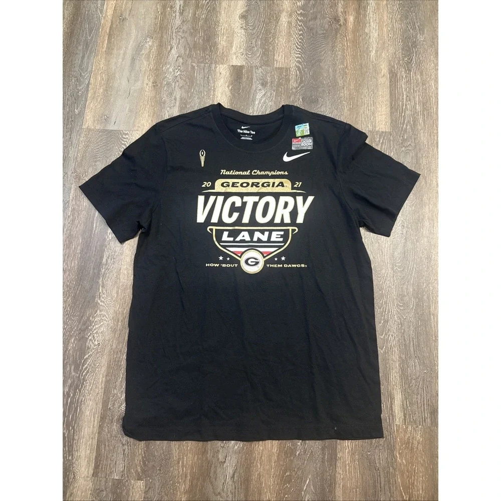 Georgia Bulldogs Shirt Mens Large Nike Bulldogs 2021 National Champs Black